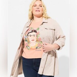 torrid Double Gauze Utility Anorak Lightweight Jacket | size 0 / L - 12